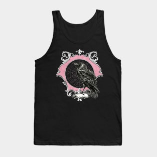 Vintage Pink Mirror Raven Gothic Design Tank Top